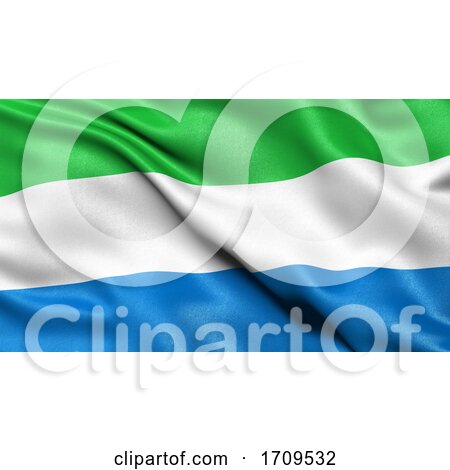 3D Illustration of the Flag of Sierra Leone Waving in the Wind by stockillustrations