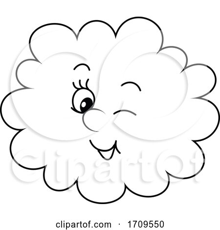 Black and White Cloud Mascot by Alex Bannykh