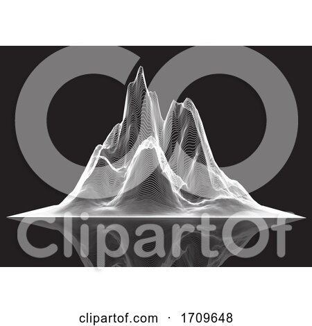 Wireframe Landscape of Peaked Mountain by KJ Pargeter