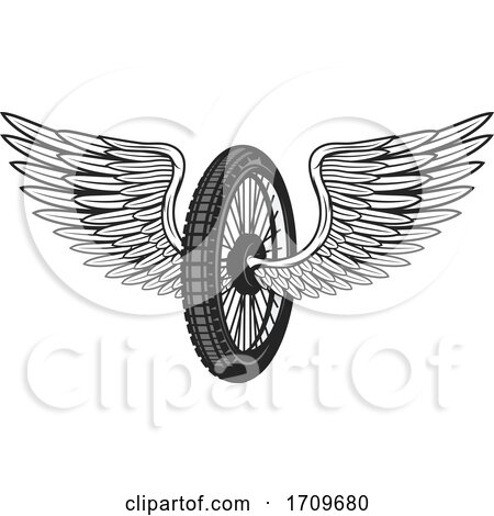 Winged Motorcycle Tire by Vector Tradition SM