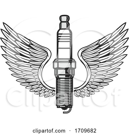 Winged Spark Plug by Vector Tradition SM