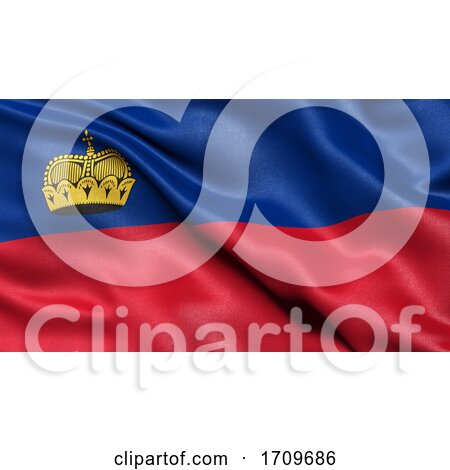 3D Illustration of the Flag of Liechtenstein Waving in the Wind by stockillustrations
