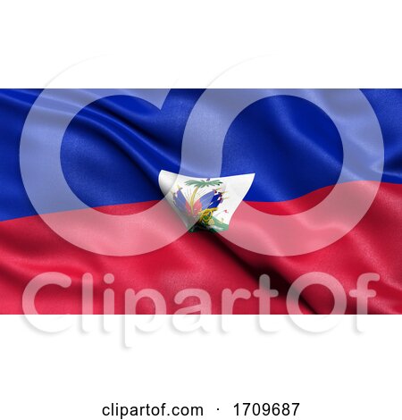 3D Illustration of the Flag of Haiti Waving in the Wind by stockillustrations