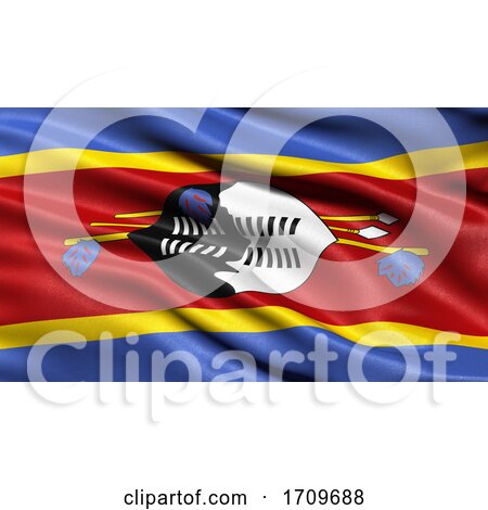 3D Illustration of the Flag of Eswatini Waving in the Wind by stockillustrations