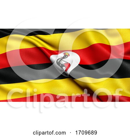 3D Illustration of the Flag of Uganda Waving in the Wind by stockillustrations
