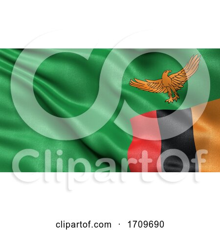 3D Illustration of the Flag of Zambia Waving in the Wind by stockillustrations