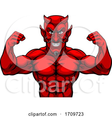 Devil Sports Mascot Cartoon Character by AtStockIllustration