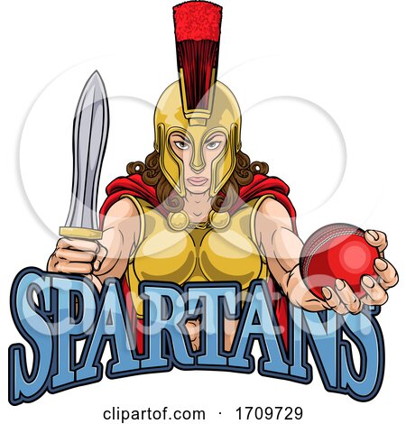 Spartan Trojan Gladiator Cricket Warrior Woman by AtStockIllustration