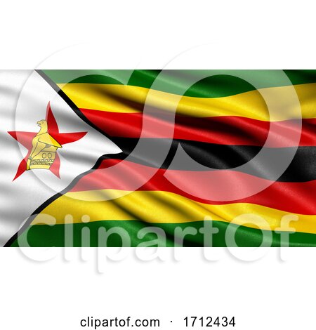3D Illustration of the Flag of Zimbabwe Waving in the Wind by stockillustrations