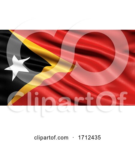 3D Illustration of the Flag of Timor-Leste Waving in the Wind by stockillustrations