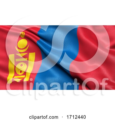 3D Illustration of the Flag of Mongolia Waving in the Wind by stockillustrations