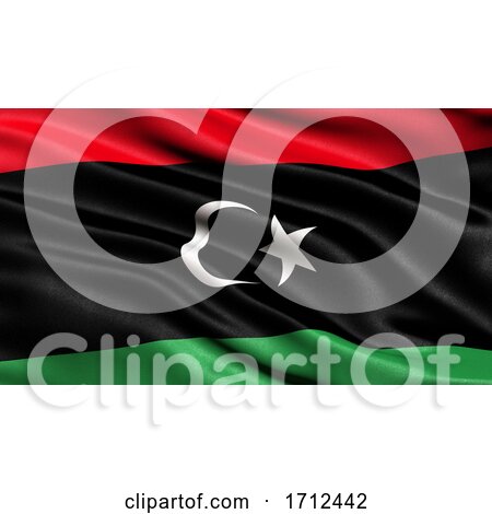 3D Illustration of the Flag of Libya Waving in the Wind by stockillustrations