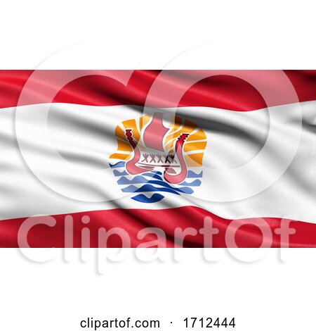3D Illustration of the Flag of French Polynesia Waving in the Wind by stockillustrations