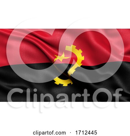 3D Illustration of the Flag of Angola Waving in the Wind by stockillustrations