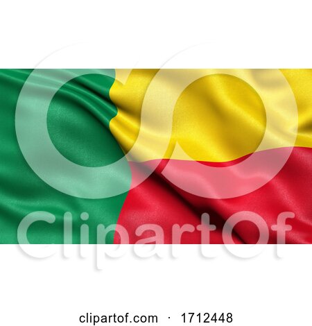 3D Illustration of the Flag of Benin Waving in the Wind by stockillustrations