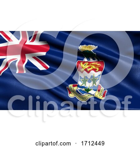 3D Illustration of the Flag of the Cayman Islands Waving in the Wind by stockillustrations