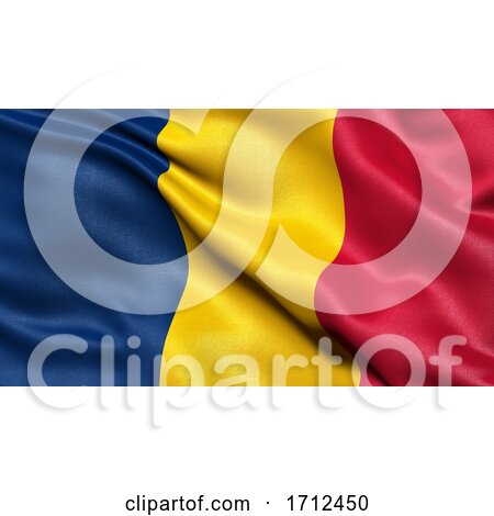 3D Illustration of the Flag of Chad Waving in the Wind by stockillustrations