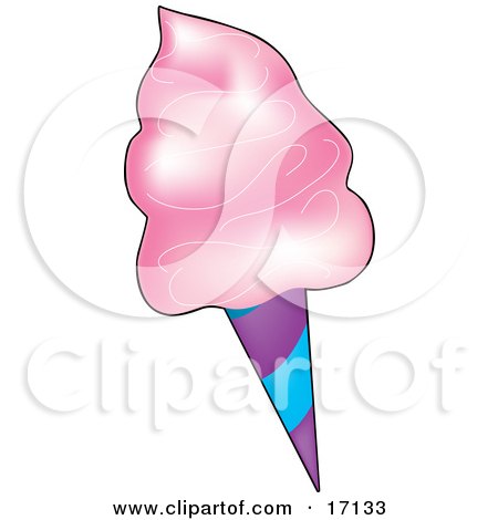 Large Serving of Pink Cotton Candy, Also Known as Candy Floss or Fairy Floss Clipart Illustration by Maria Bell