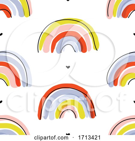 Seamless Pattern with Cute Abstract Rainbows by elena