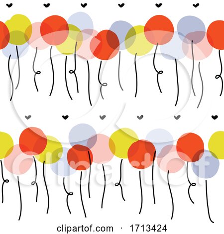 Seamless Pattern with Cute Multicolored Balloons by elena