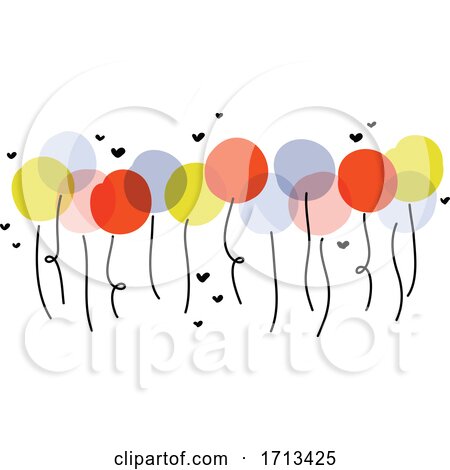 Cute Vector Illustration of Multicolored Balloons by elena