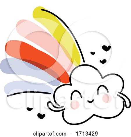 Creative Vector Illustration of Rain Cloud with Rainbow by elena
