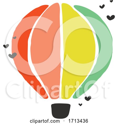 Creative Vector Illustration of Multicolored Hot Air Balloon by elena