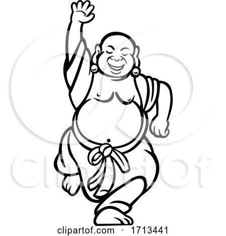 happy Buddha dancing by patrimonio