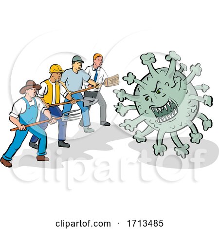 Workers Fighting Coronavirus by patrimonio