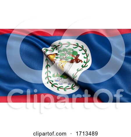3D Illustration of the Flag of Belize Waving in the Wind by stockillustrations