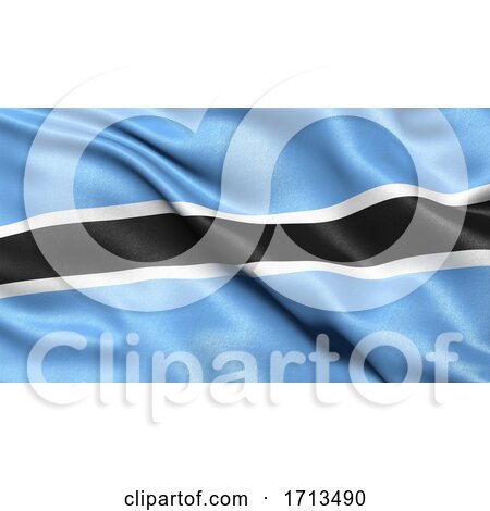 3D Illustration of the Flag of Botswana Waving in the Wind by stockillustrations