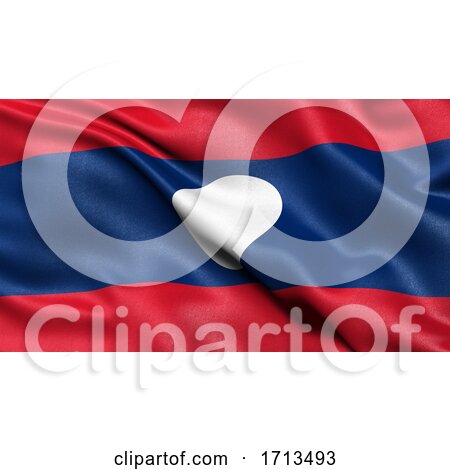 3D Illustration of the Flag of Laos Waving in the Wind by stockillustrations