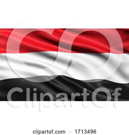 3D Illustration of the Flag of Yemen Waving in the Wind by stockillustrations