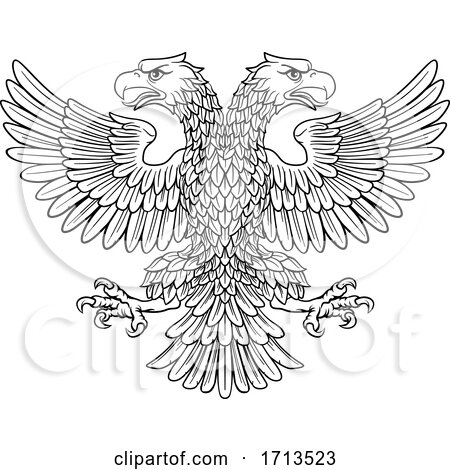 Double Headed Imperial Eagle with Two Heads by AtStockIllustration