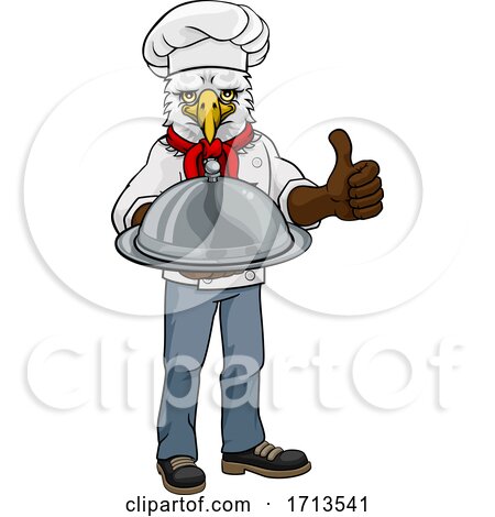 Eagle Chef Mascot Thumbs up Cartoon Character by AtStockIllustration