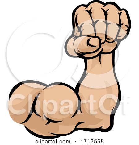 Muscular Cartoon Arm Bicep Muscle and Fist by AtStockIllustration