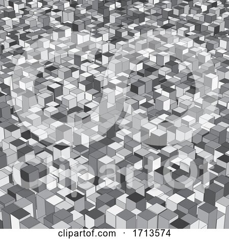 Abstrock Isometric Background with Extruding Cubes by KJ Pargeter