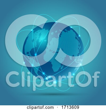Abstract Globe Background Depicting Network Communications by KJ Pargeter