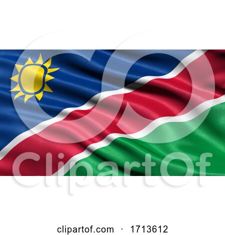 3D Illustration of the Flag of Namibia Waving in the Wind by stockillustrations