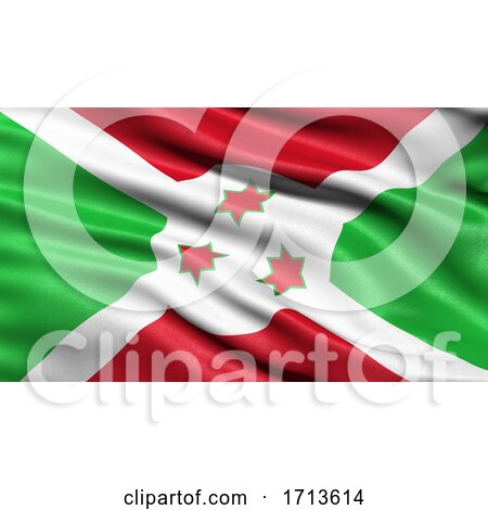 3D Illustration of the Flag of Burundi Waving in the Wind by stockillustrations