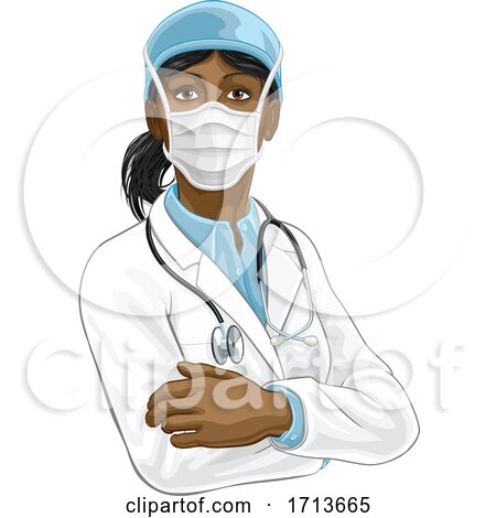 Doctor Woman in Medical PPE Mask by AtStockIllustration