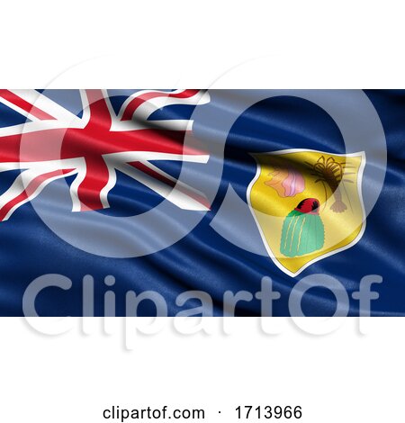 3D Illustration of the Flag of Turks and Caicos Islands Waving in the Wind by stockillustrations