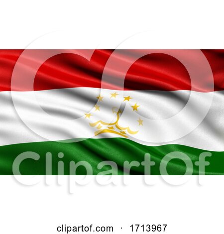 3D Illustration of the Flag of Tajikistan Waving in the Wind by stockillustrations