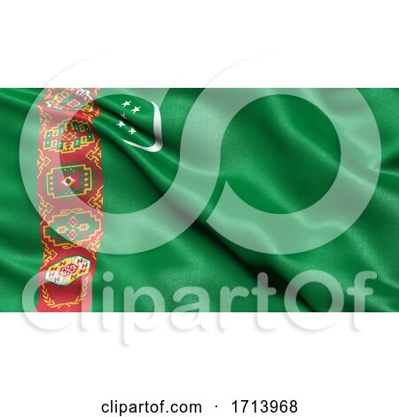 3D Illustration of the Flag of Turkmenistan Waving in the Wind by stockillustrations