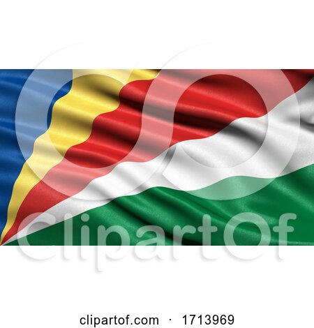 3D Illustration of the Flag of Seychelles Waving in the Wind by stockillustrations