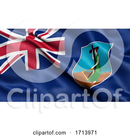3D Illustration of the Flag of Montserrat Waving in the Wind by stockillustrations