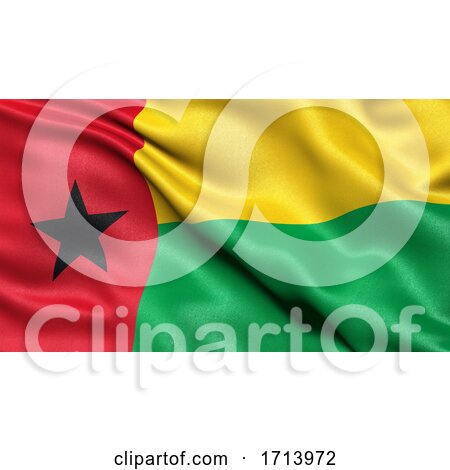 3D Illustration of the Flag of Guinea-Bissau Waving in the Wind by stockillustrations