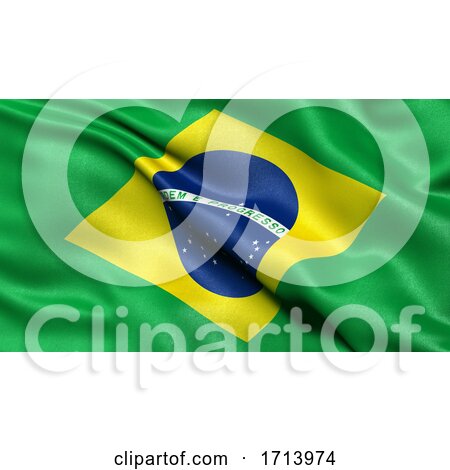 3D Illustration of the Flag of Brazil Waving in the Wind by stockillustrations