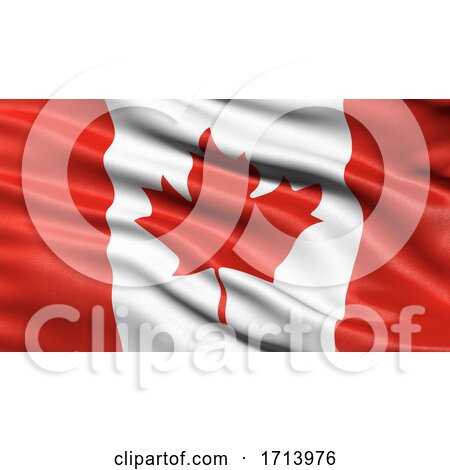 3D Illustration of the Flag of Canada Waving in the Wind by stockillustrations