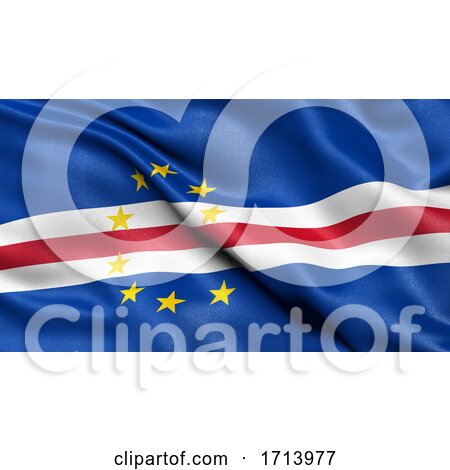 3D Illustration of the Flag of Cape Verde Waving in the Wind by stockillustrations